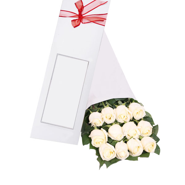 12 Rosas Blancas en Caja